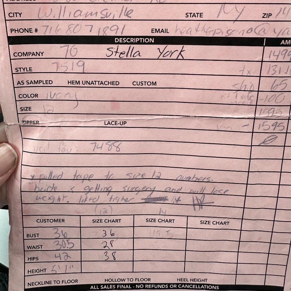 Stella York 7519 fit and flare wedding dress size 12 - Picture 9 of 10